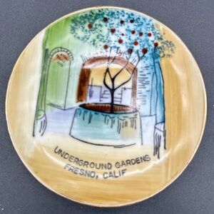 🤍 Vintage Forestiere Underground Gardens Fresno CA Souvenir Plate 🤍
